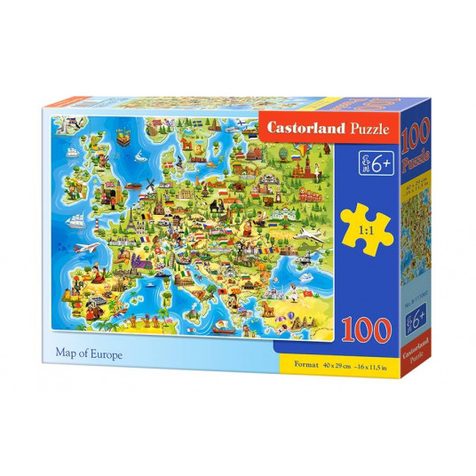 Dėlionė Castorland Europos žemėlapis, 100 dalių