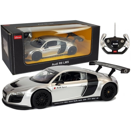 Nuotoliniu būdu valdomas automobilis Audi R8 LMS, 1:14, sidabrinis