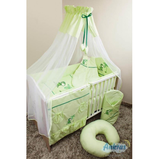 Bedding set - 6 parts - 120/90/360 - ŻYRAFKA - GREEN***