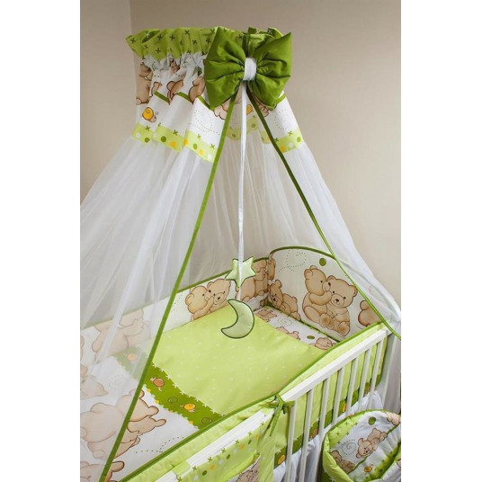 Bedding set - 6  parts - 120/90/360 - PRZYJACIELE - GREEN