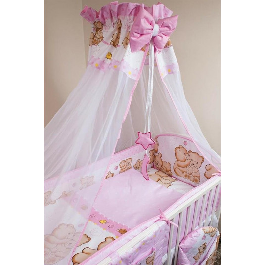 Bedding set - 6  parts - 120/90/360 - PRZYJACIELE - PINK