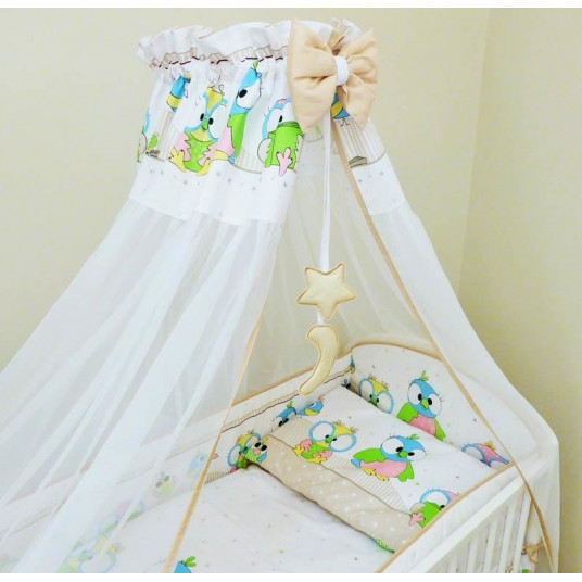 Bedding set - 6  parts - 120/90/360 - PAPUŻKI - BEGIE ***