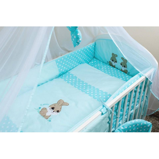 Rabbit Protector for cot rungs length  360CM turquoise