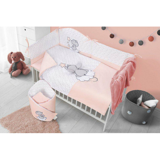 Bedding set - 5 parts - 120/90/180 - GWIAZDKA Z NIEBA - PINK