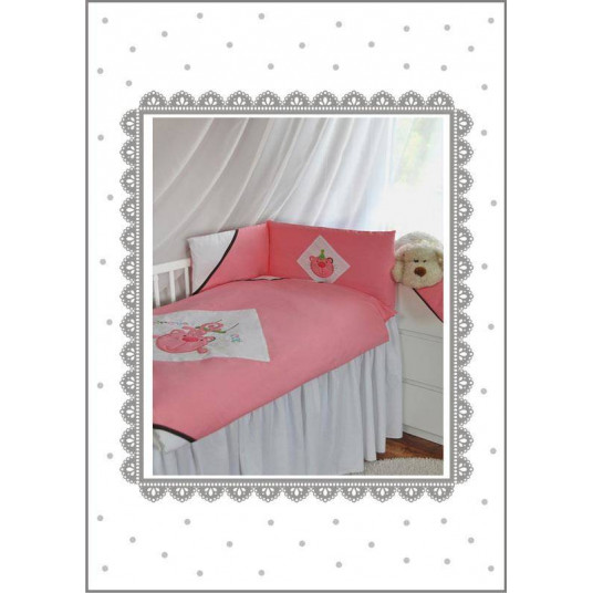 Bedding set - 6 parts - 120/90/160 - CYRKOWY KOT - PINK ***