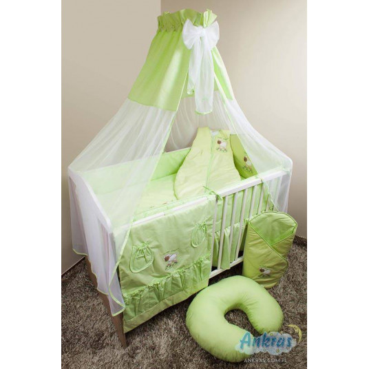 Bedding set - 6  parts - 120/90/360 - SŁODKI SEN - OWCA - GREEN ***