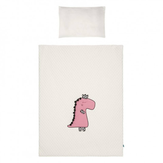 Cover set -  2 pcs - 135x100, 40x60 - DINO - P01-978- PINK