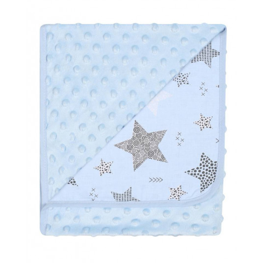 Blanket - 625 - MINKY/COTTON- size 80x90- BLUE