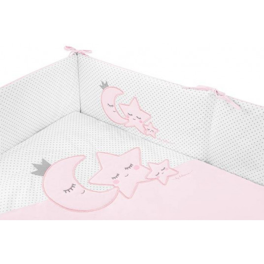 Bedding set - 5 parts - 120/90/180 - MAGICZNE GWIAZDKI - PINK