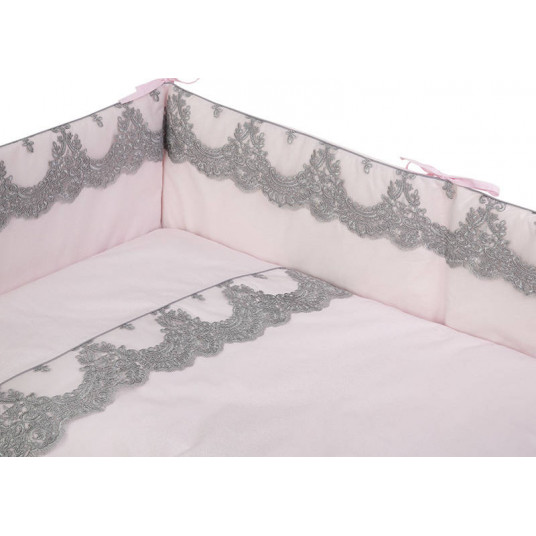 Bedding set - 5 parts - 120/90/180 - BELISIMI - P02-118 -- PINK