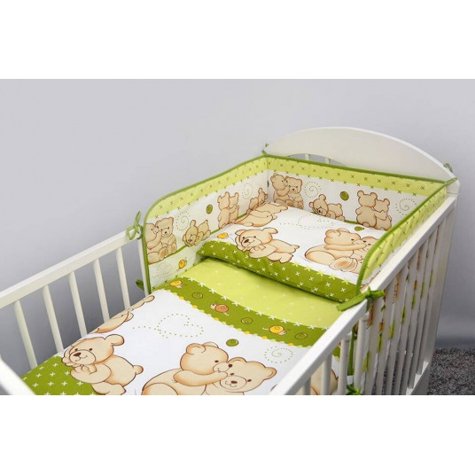 Bedding set - 5 parts - 120/90/180 - PRZYJACIELE - GREEN