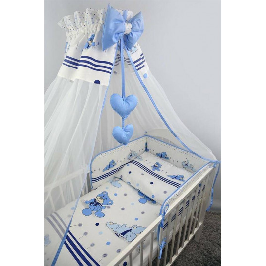 Bedding set - 4 parts - 120/90/180 - MARZYCIEL - BLUE ****