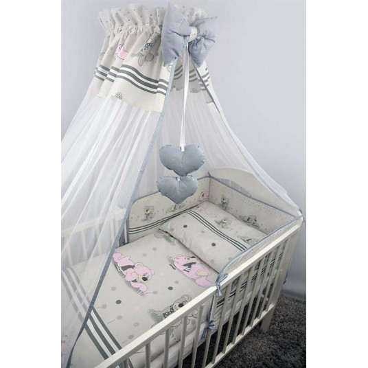 Bedding set - 4 parts - 120/90/180 - MARZYCIEL - GREY ***