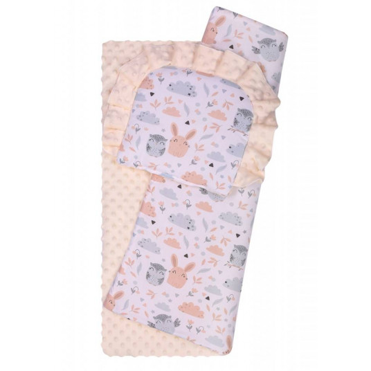 Bedding set to Strolley - 634 - MINKY / COTTON PRINT - ECRU
