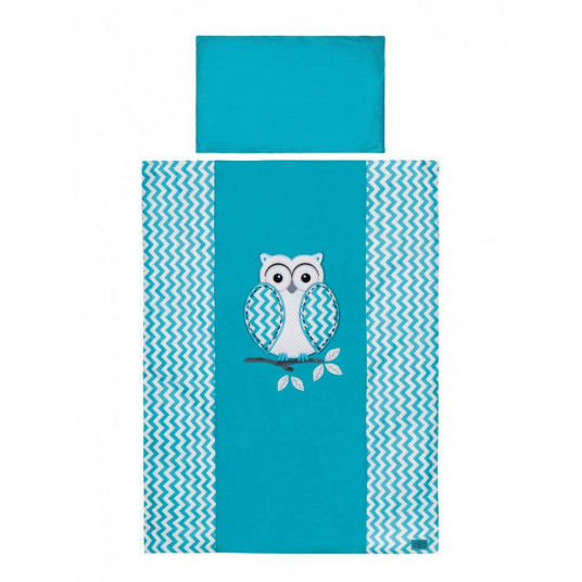 Cover set - 2 pcs - 135x100, 40x60 - MĄDRA SOWA - P01-108 - TURKUS