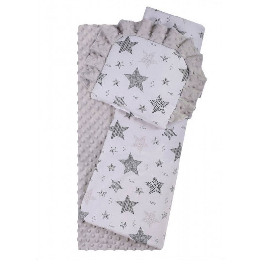 Bedding set to Strolley - 634 - MINKY / COTTON PRINT - GREY