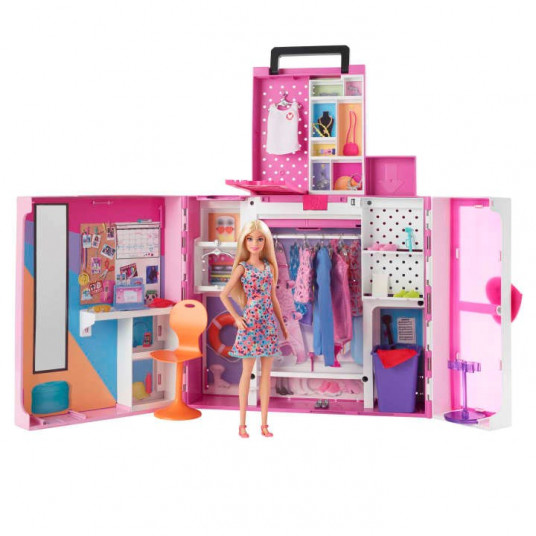 PROMO Barbės spintos Barbės rinkinys + Lėlė HGX57 MATTEL