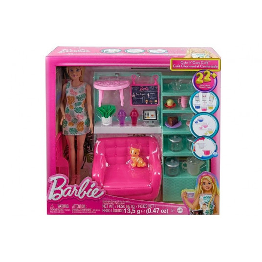 Barbė Atsipalaiduokite kavinės komplekte + lėlė HKT94 p3 MATTEL