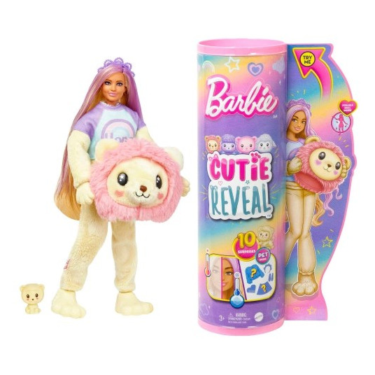 Barbie Doll Cutie Reveal Lion serijos mielos aprangos HKR06 MATTEL