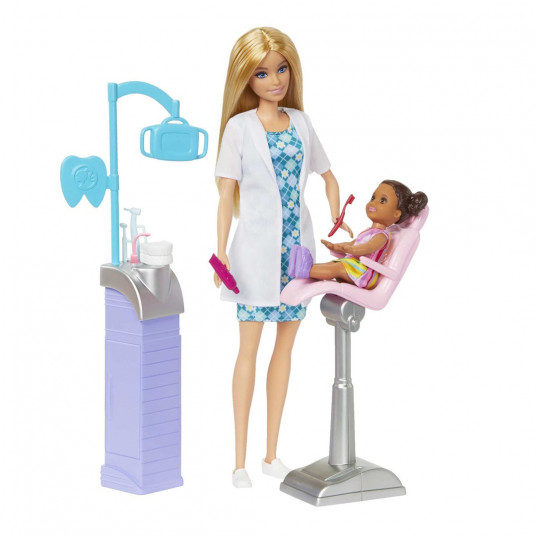 Barbie Dentist Doll + Small Doll HKT69 MATTEL