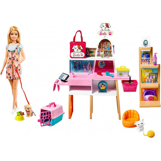 Barbie Pet Shop rinkinys + GRG90 p3 MATTEL lėlė