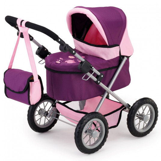 Lėlės vaikų vežimėlis BAYER Design Trendy 13057AA gilus Violetinė, Rožinė