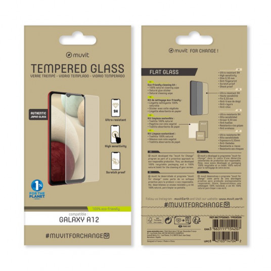  Samsung Galaxy A12 Tempered 2.5D Screen Glass By Muvit Transparent 