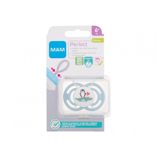 Soother MAM Perfect Silicone Pacifier 6m+ Penguin, 1pc