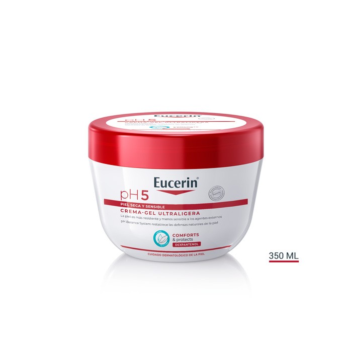 "Eucerin PH5 Ultralight Cream-Gel" Padeda atkurti odos pH lygį ir drėkina odą net iki 24 val. 350 ml