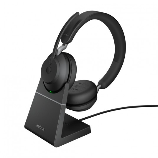 Jabra Evolve2 65 Stereo UC + Ladestation + Link 380 USB-A, schwarz