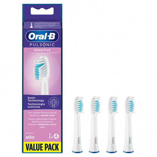 Papildomi šepetėliai Pulsonic 4 vnt, Oral-B, jautrūs