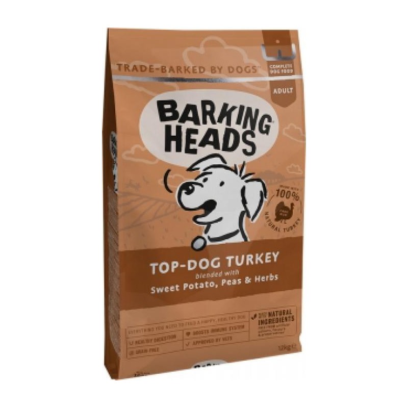 BARKING HEADS Top Dog Turkey Grain Free (Kalakutiena) 12kg