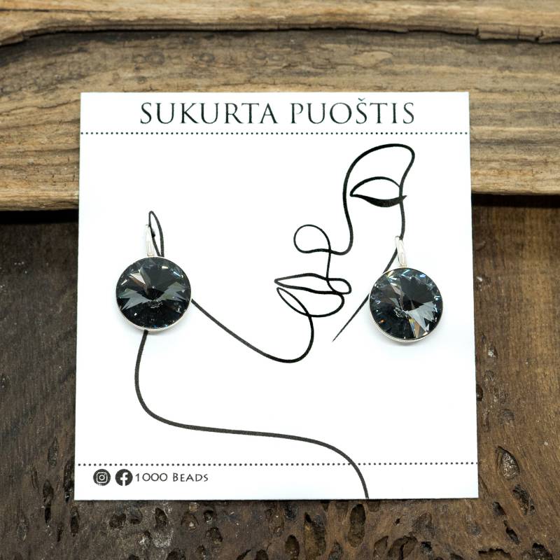 Sidabriniai auskarai su Swarovski akutėmis