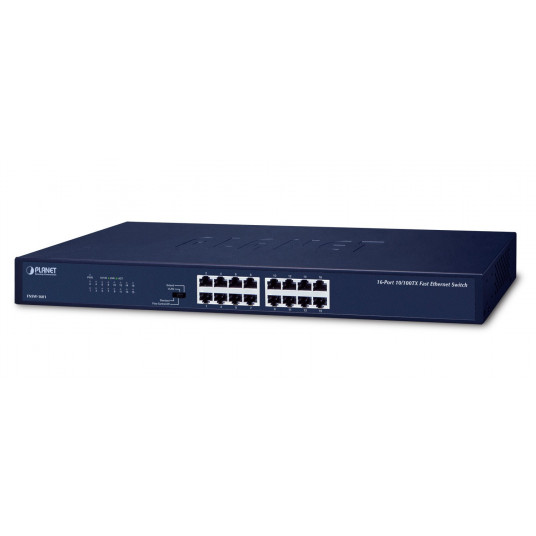 PLANET FNSW-1601 switch di rete No gestito Fast Ethernet (10/100) Nero 1U Ne-valdomas Fast Ethernet (10/100) Mėlyna