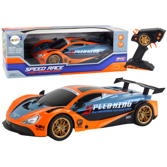 Didelis nuotoliniu būdu valdomas sportinis automobilis 1:10, oranžinis
