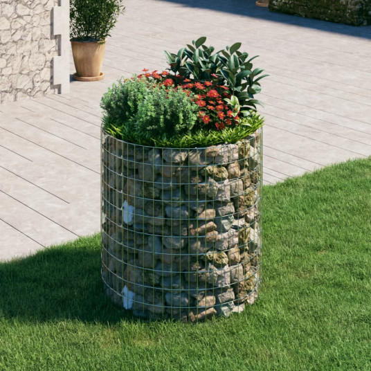 Gabiono stulpas, 100x100cm, galvanizuotas plienas, apskritas