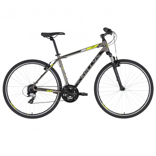 Dviratis Kellys Cliff 30 28" 24G dydis 21" (53cm) (pilka/laimo)