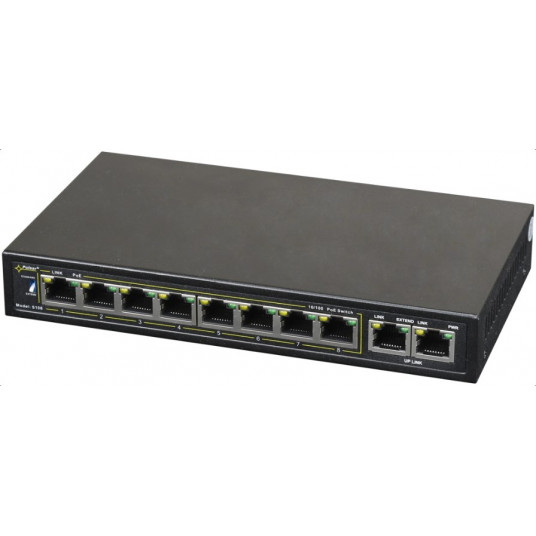 PULSAR S108 tinklo komutatorius Fast Ethernet (10/100) Maitinimas per Eternetą (PoE) Juoda