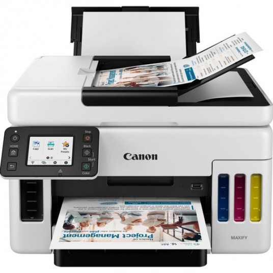 Daugiafunkcis spausdintuvas Canon MAXIFY GX6050 spalvotas, rašalinis, spalvotas rašalinis daugiafunkcis spausdintuvas, A4, Wi-Fi, pilka/juoda