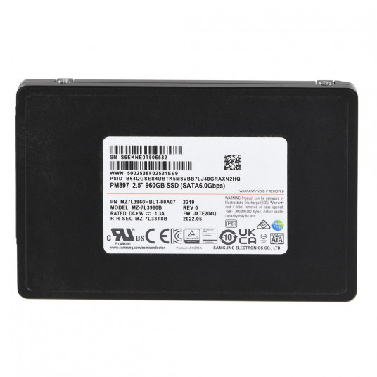 SSD „Samsung PM897“ 960 GB SATA 2,5 colio MZ7L3960HBLT-00A07 (DWPD 3)