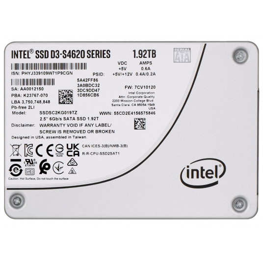 SSD Solidigm (Intel) S4620 1.92TB SATA 2.5" SSDSC2KG019TZ01 (DWPD iki 4)