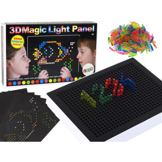 Edukacinė 3D šviečianti dėlionių lenta, 180 elementų