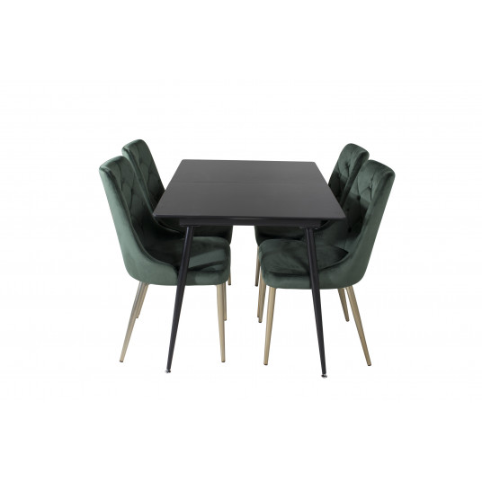 Valgomojo komplektas stalas Silar su 4 kėdėmis Velvet Deluxe