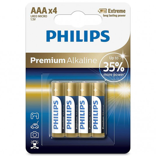 Battery Philips Premium Alkaline AAA 4-blister