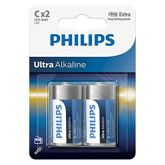Battery Philips Ultra Alkaline C 2-blister