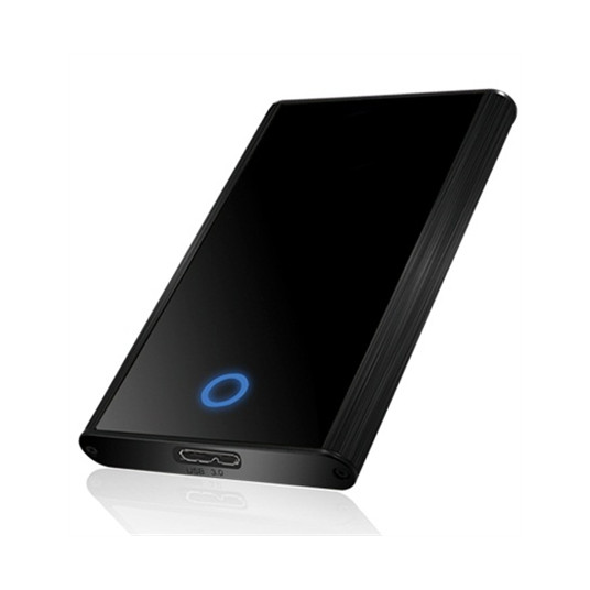 2,5 6 cm 1x SATA 2,5" iki 1x USB 3.0 pagrindinis kompiuteris, mėlyno apskritimo apšvietimas, aliuminio ICY BOX