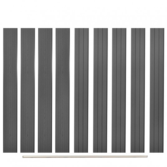Atsarginės tvoros lentos, pilkos, WPC, 9vnt., 170cm