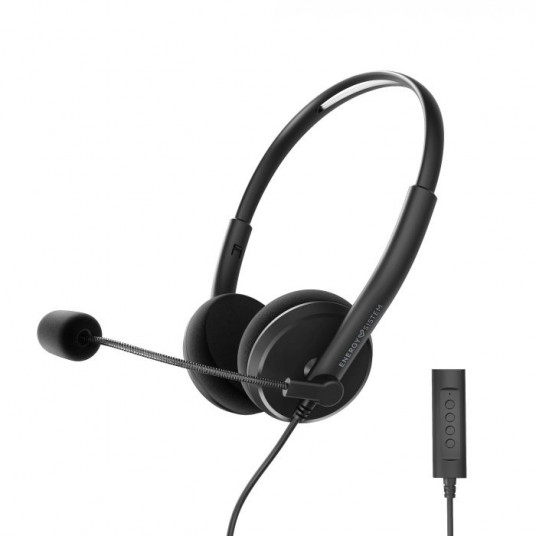 Ausinės Energy Sistem Headset Office 2+ Black, USB ir 3,5 mm kištukas