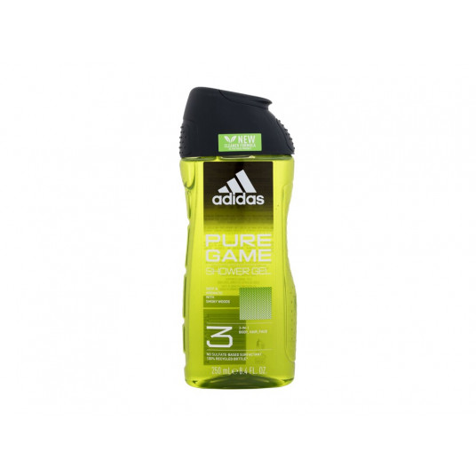 Dušo želė Adidas Pure Game dušo želė 3 viename nauja valymo formulė, 250 ml