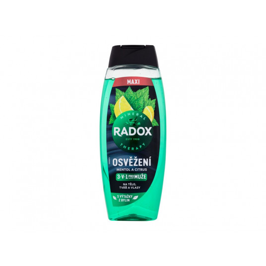 Dušo želė Radox Refreshment Menthol and Citrus 3-in-1 dušo želė, 450 ml